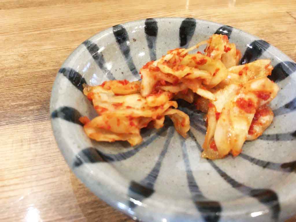 ラーメン一心の自家製キャベツキムチ