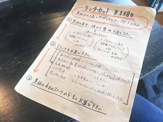ノラカフェのランチメニュー