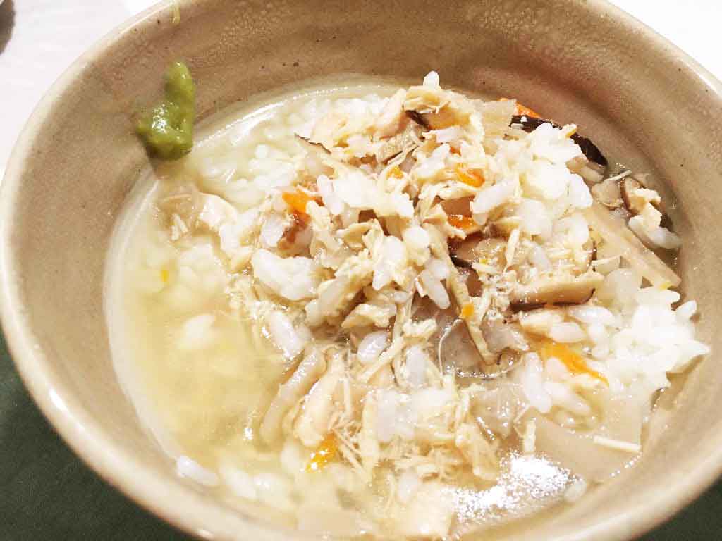 最後は、鶏飯スタイルで食べる