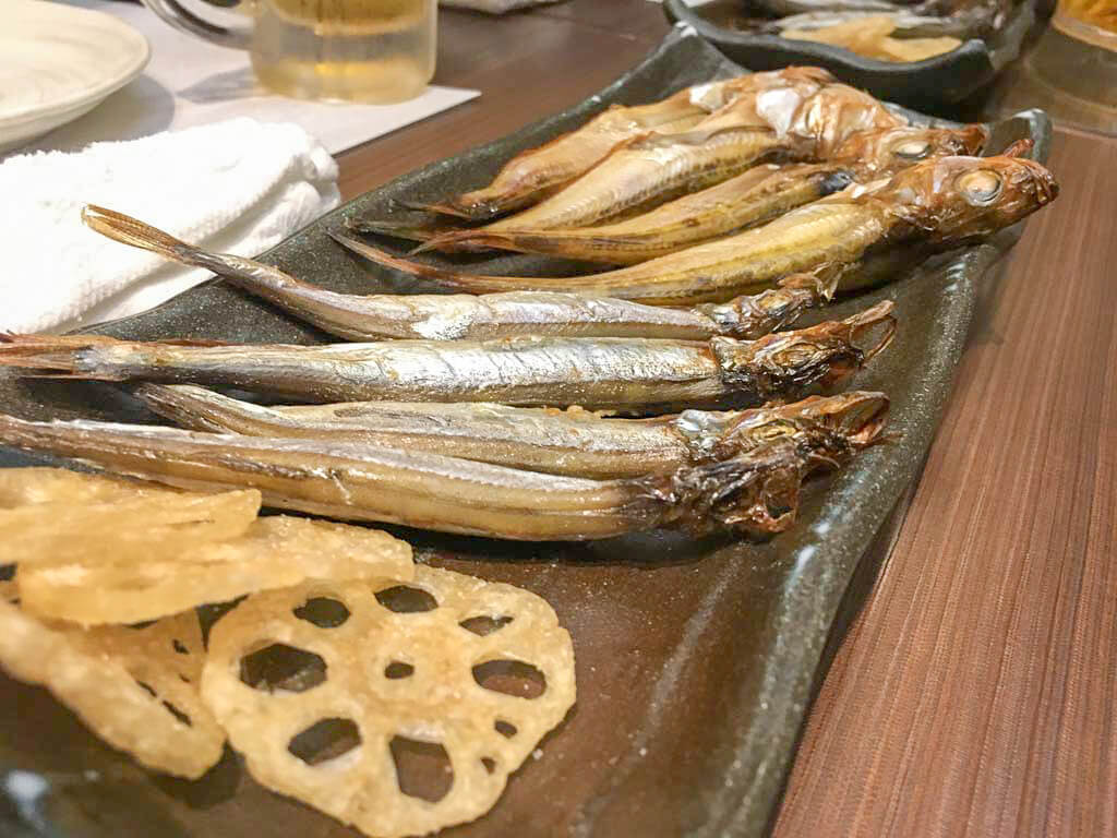 ハタハタと子持ちししゃもの焼き物