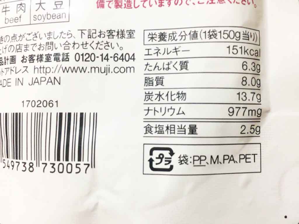 牛すじとこんにゃくのぼっかけのカロリー