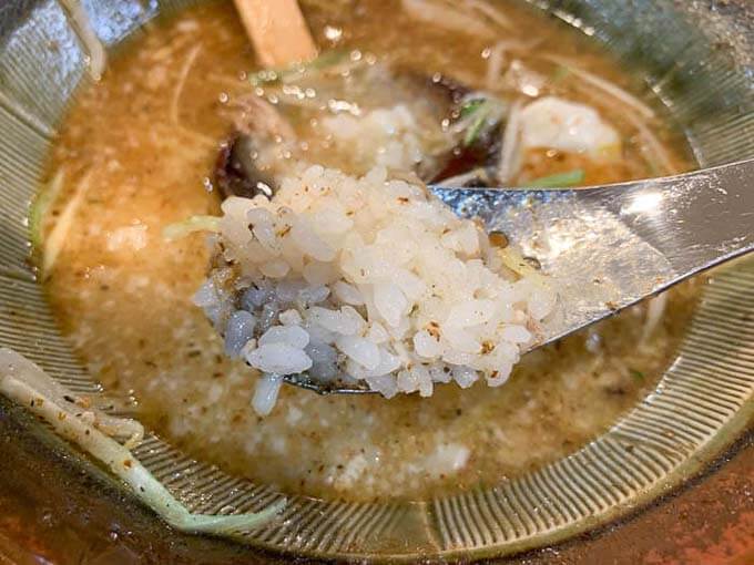 〆は麦ご飯でおじや