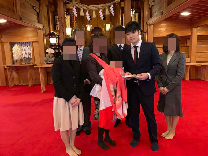 家族で記念撮影