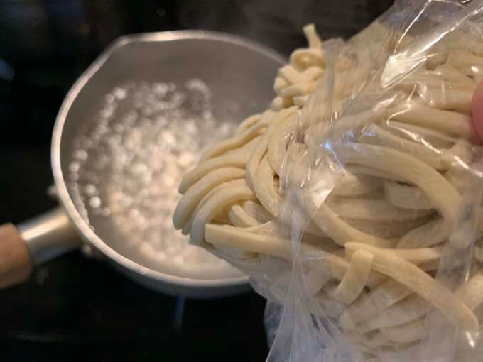 麺茹でも一緒にスタート