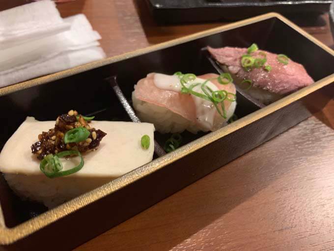 肉寿司3種盛り